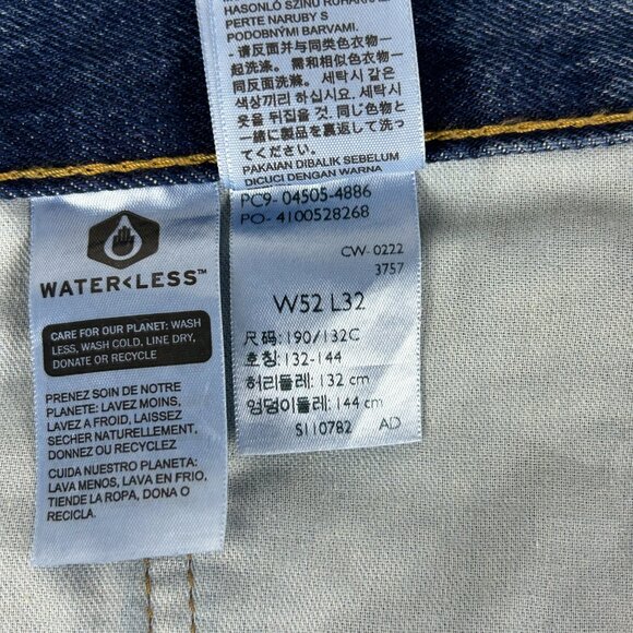 Levis 505 Jeans Mens 52x32 Regular Fit Straight Leg Non-Stretch Blue Stone Wash - Picture 15 of 15